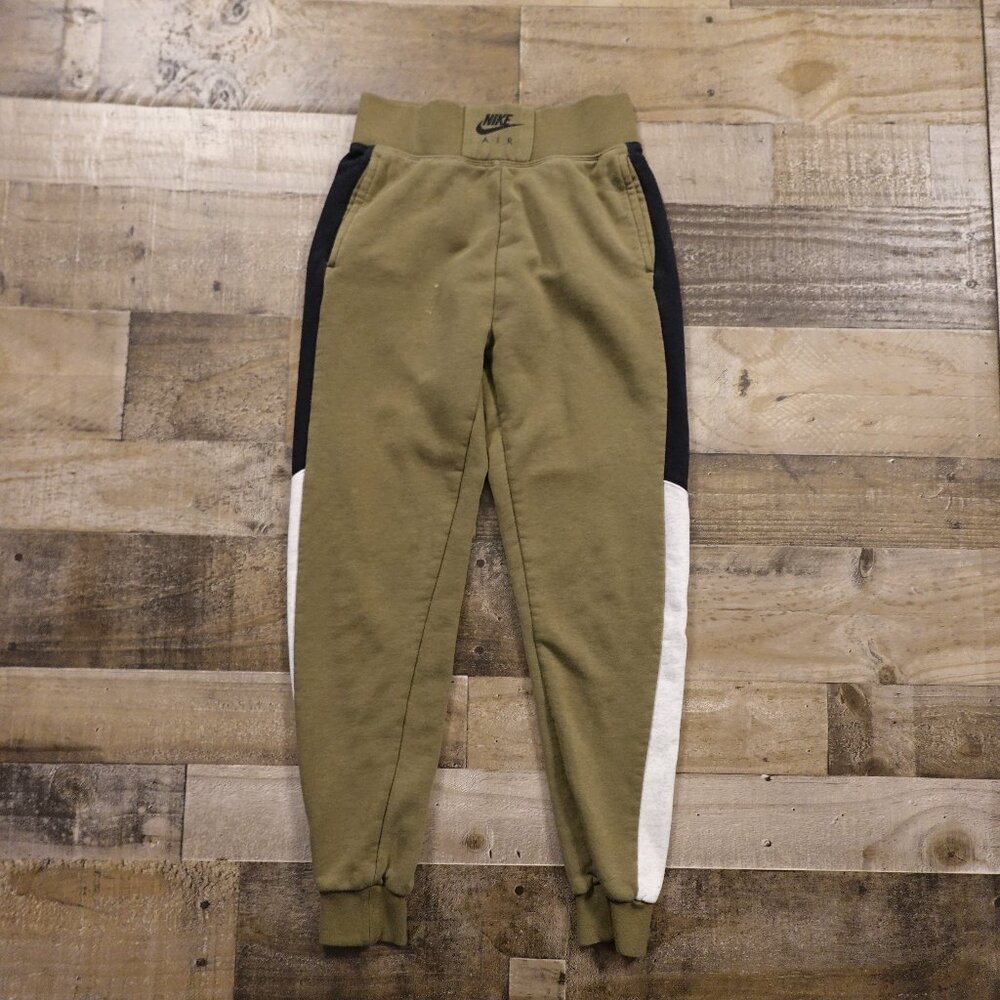 Nike Air Jogger Sweatpants Women’s XS Olive Green Black White Colorblock